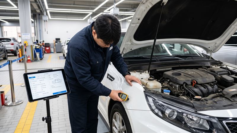 Проверка подержанного автомобиля в Корее